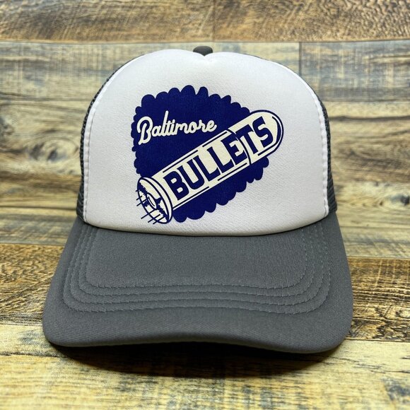 Defunct Baltimore Bullets Unisex Trucker Hat Gray Snapback Basketball Cap - Picture 2 of 8